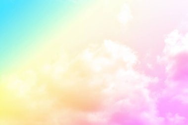 Bulut ve gökyüzü pastel renkli bir arka plan ve duvar kağıdı, soyut gökyüzü arkaplanı tatlı renklerde..
