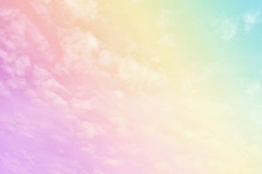 Bulut ve gökyüzü pastel renkli bir arka plan ve duvar kağıdı, soyut gökyüzü arkaplanı tatlı renklerde..