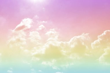 Bulut ve gökyüzü pastel renkli bir arka plan ve duvar kağıdı, soyut gökyüzü arkaplanı tatlı renklerde..