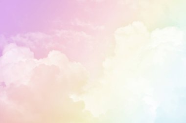 Bulut ve gökyüzü pastel renkli bir arka plan ve duvar kağıdı, soyut gökyüzü arkaplanı tatlı renklerde..
