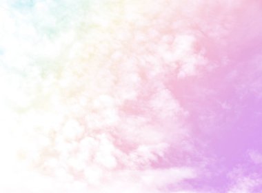 Bulut ve gökyüzü pastel renkli bir arka plan ve duvar kağıdı, soyut gökyüzü arkaplanı tatlı renklerde..