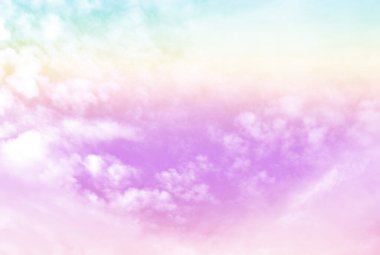 Bulut ve gökyüzü pastel renkli bir arka plan ve duvar kağıdı, soyut gökyüzü arkaplanı tatlı renklerde..