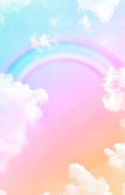 Fantezi büyülü manzara gökkuşağı soyut renkli arkaplan ve duvar kağıdıyla. 