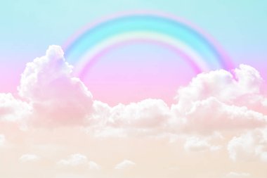 Fantezi büyülü manzara gökkuşağı soyut renkli arkaplan ve duvar kağıdıyla. 