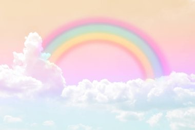 Fantezi büyülü manzara gökkuşağı soyut renkli arkaplan ve duvar kağıdıyla. 