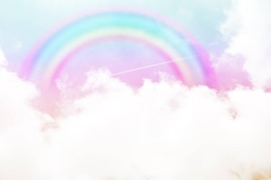 Fantezi büyülü manzara gökkuşağı soyut renkli arkaplan ve duvar kağıdıyla. 