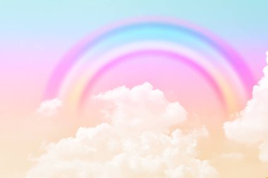 Fantezi büyülü manzara gökkuşağı soyut renkli arkaplan ve duvar kağıdıyla. 