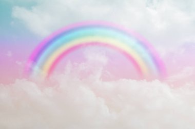 Fantezi büyülü manzara gökkuşağı soyut renkli arkaplan ve duvar kağıdıyla. 