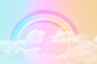 Fantezi büyülü manzara gökkuşağı soyut renkli arkaplan ve duvar kağıdıyla. 