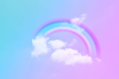 Fantezi büyülü manzara gökkuşağı soyut renkli arkaplan ve duvar kağıdıyla. 