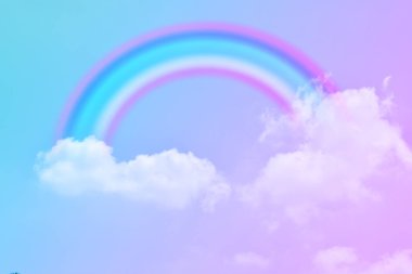 Fantezi büyülü manzara gökkuşağı soyut renkli arkaplan ve duvar kağıdıyla. 