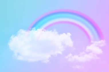 Fantezi büyülü manzara gökkuşağı soyut renkli arkaplan ve duvar kağıdıyla. 