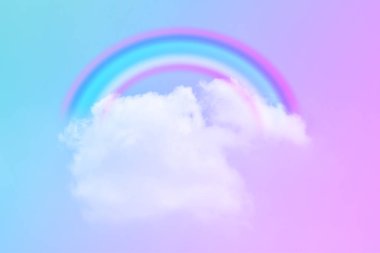 Fantezi büyülü manzara gökkuşağı soyut renkli arkaplan ve duvar kağıdıyla. 