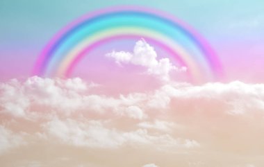 Fantezi büyülü manzara gökkuşağı soyut renkli arkaplan ve duvar kağıdıyla. 