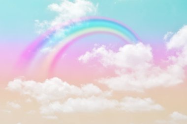 Fantezi büyülü manzara gökkuşağı soyut renkli arkaplan ve duvar kağıdıyla. 