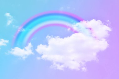 Fantezi büyülü manzara gökkuşağı soyut renkli arkaplan ve duvar kağıdıyla. 