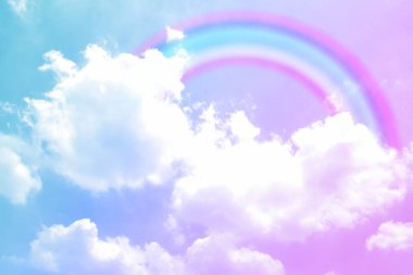 Fantezi büyülü manzara gökkuşağı soyut renkli arkaplan ve duvar kağıdıyla. 