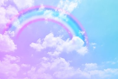 Fantezi büyülü manzara gökkuşağı soyut renkli arkaplan ve duvar kağıdıyla. 