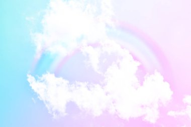 Fantezi büyülü manzara gökkuşağı soyut renkli arkaplan ve duvar kağıdıyla. 