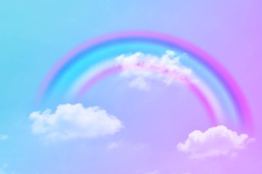 Fantezi büyülü manzara gökkuşağı soyut renkli arkaplan ve duvar kağıdıyla. 