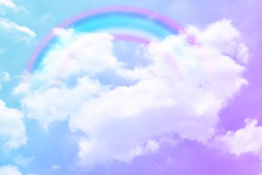 Fantezi büyülü manzara gökkuşağı soyut renkli arkaplan ve duvar kağıdıyla. 