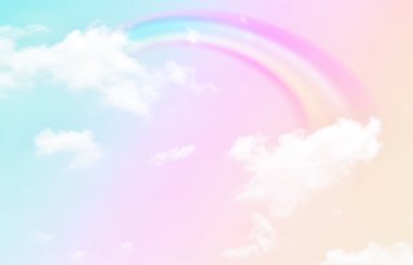 Fantezi büyülü manzara gökkuşağı soyut renkli arkaplan ve duvar kağıdıyla. 