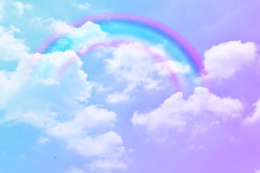 Fantezi büyülü manzara gökkuşağı soyut renkli arkaplan ve duvar kağıdıyla. 