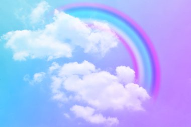 Fantezi büyülü manzara gökkuşağı soyut renkli arkaplan ve duvar kağıdıyla. 