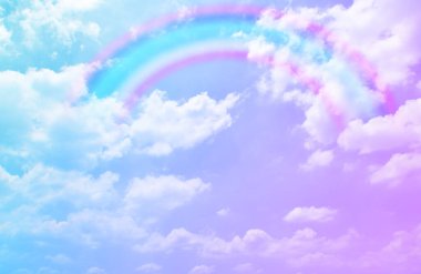 Fantezi büyülü manzara gökkuşağı soyut renkli arkaplan ve duvar kağıdıyla. 