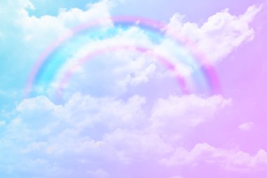 Fantezi büyülü manzara gökkuşağı soyut renkli arkaplan ve duvar kağıdıyla. 