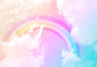 Fantezi büyülü manzara gökkuşağı soyut renkli arkaplan ve duvar kağıdıyla. 