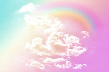 Fantezi büyülü manzara gökkuşağı soyut renkli arkaplan ve duvar kağıdıyla. 