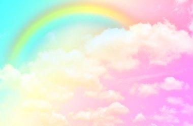 Fantezi büyülü manzara gökkuşağı soyut renkli arkaplan ve duvar kağıdıyla. 