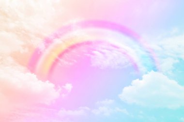 Fantezi büyülü manzara gökkuşağı soyut renkli arkaplan ve duvar kağıdıyla. 