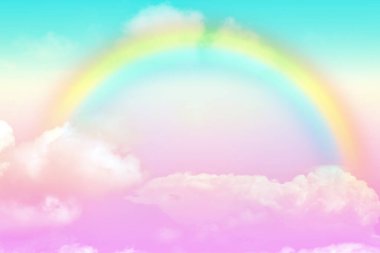 Fantezi büyülü manzara gökkuşağı soyut renkli arkaplan ve duvar kağıdıyla. 