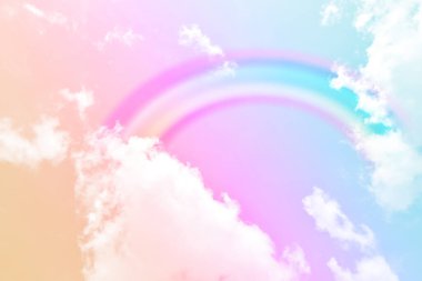 Fantezi büyülü manzara gökkuşağı soyut renkli arkaplan ve duvar kağıdıyla. 