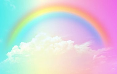 Fantezi büyülü manzara gökkuşağı soyut renkli arkaplan ve duvar kağıdıyla. 