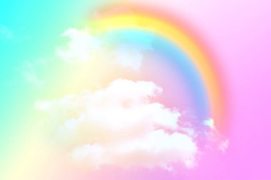 Fantezi büyülü manzara gökkuşağı soyut renkli arkaplan ve duvar kağıdıyla. 