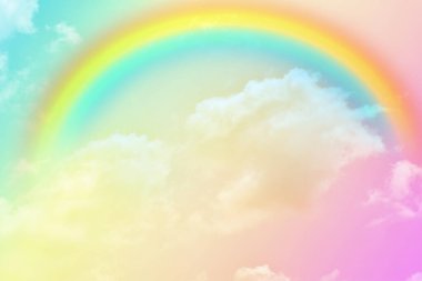 Fantezi büyülü manzara gökkuşağı soyut renkli arkaplan ve duvar kağıdıyla. 