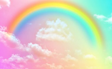 Fantezi büyülü manzara gökkuşağı soyut renkli arkaplan ve duvar kağıdıyla. 