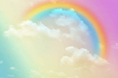 Fantezi büyülü manzara gökkuşağı soyut renkli arkaplan ve duvar kağıdıyla. 