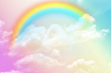 Fantezi büyülü manzara gökkuşağı soyut renkli arkaplan ve duvar kağıdıyla. 