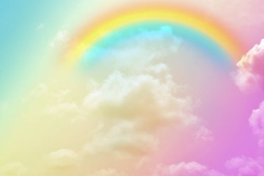 Fantezi büyülü manzara gökkuşağı soyut renkli arkaplan ve duvar kağıdıyla. 