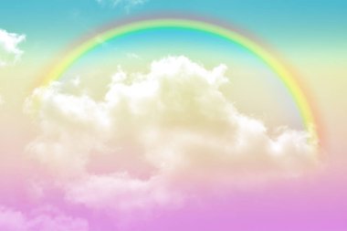 Fantezi büyülü manzara gökkuşağı soyut renkli arkaplan ve duvar kağıdıyla. 