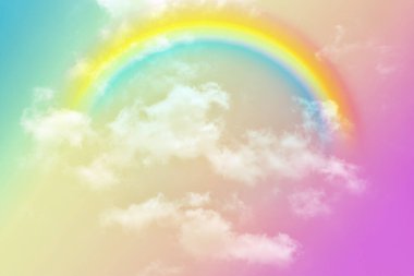 Fantezi büyülü manzara gökkuşağı soyut renkli arkaplan ve duvar kağıdıyla. 