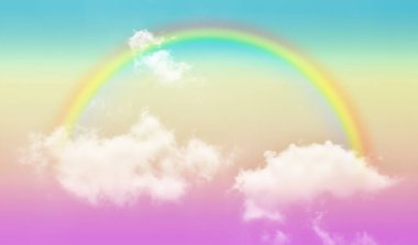 Fantezi büyülü manzara gökkuşağı soyut renkli arkaplan ve duvar kağıdıyla. 