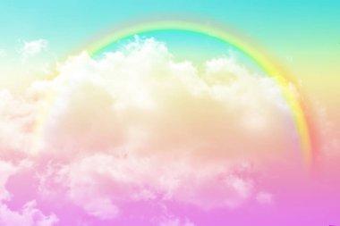 Fantezi büyülü manzara gökkuşağı soyut renkli arkaplan ve duvar kağıdıyla. 