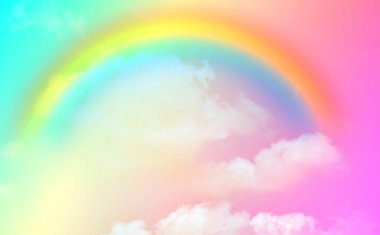 Fantezi büyülü manzara gökkuşağı soyut renkli arkaplan ve duvar kağıdıyla. 