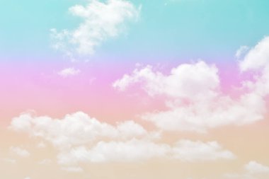 Bulut ve gökyüzü pastel renkli bir arka plan ve duvar kağıdı, soyut gökyüzü arkaplanı tatlı renklerde..
