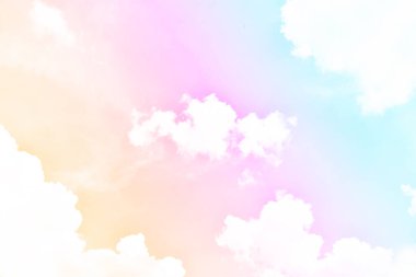 Bulut ve gökyüzü pastel renkli bir arka plan ve duvar kağıdı, soyut gökyüzü arkaplanı tatlı renklerde..